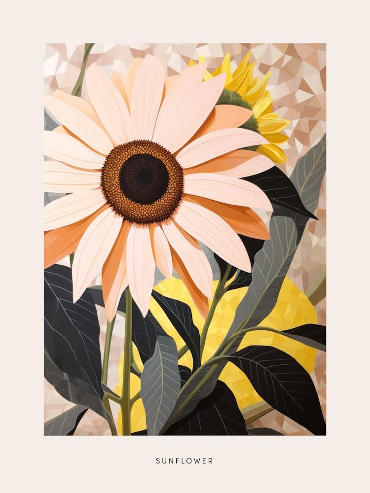Flower Illustration Sunflower 4 Poster