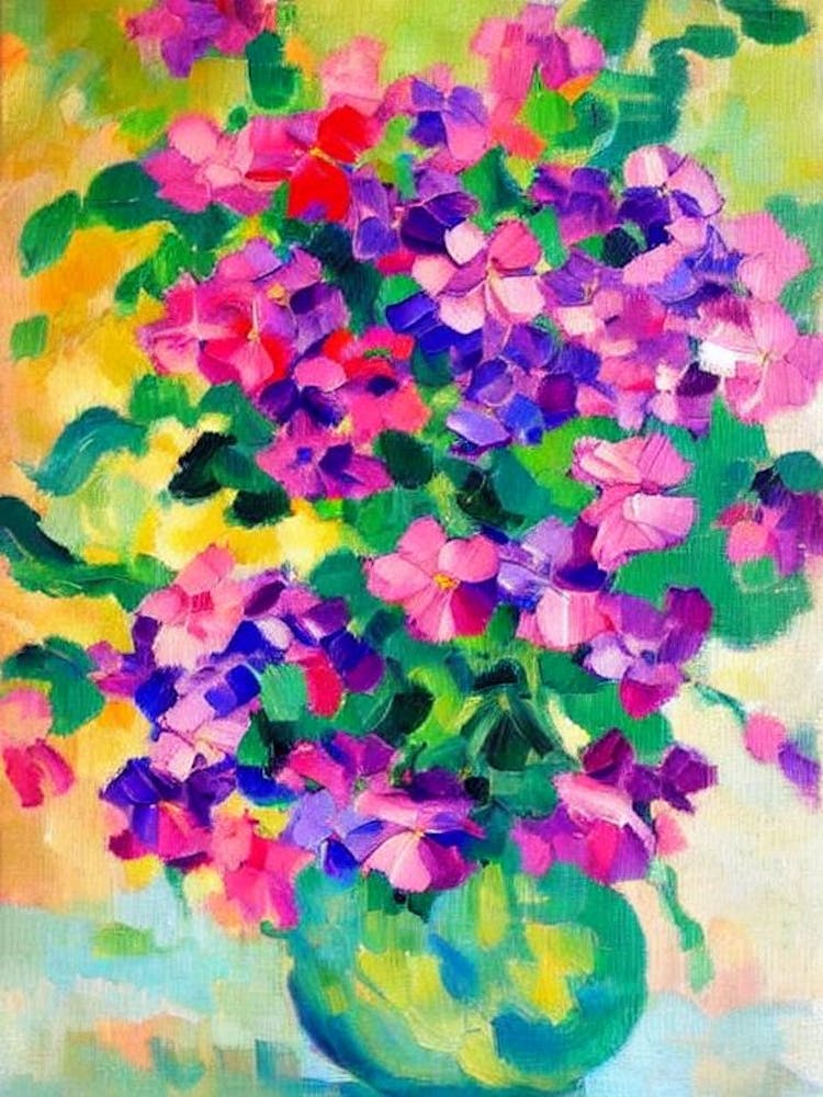 Vinca Floral Abstract Block Colour 1 Flower