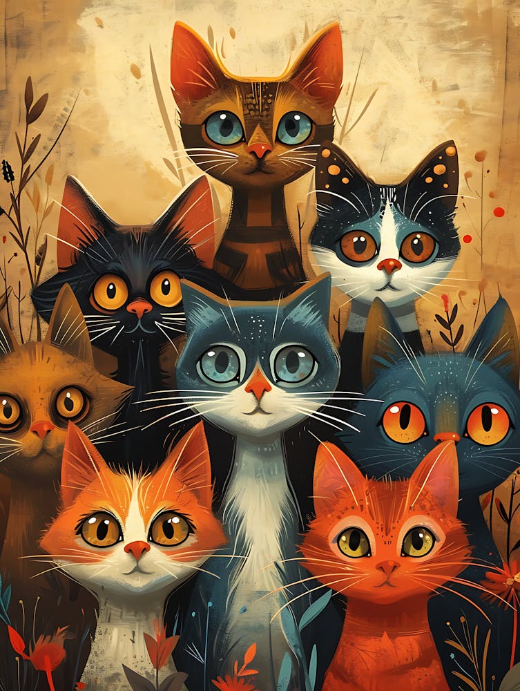 Group Of Cats 1