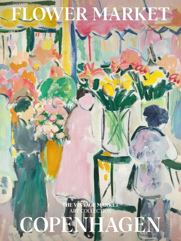 Vintage Flower Market Painting Copenhagen 2