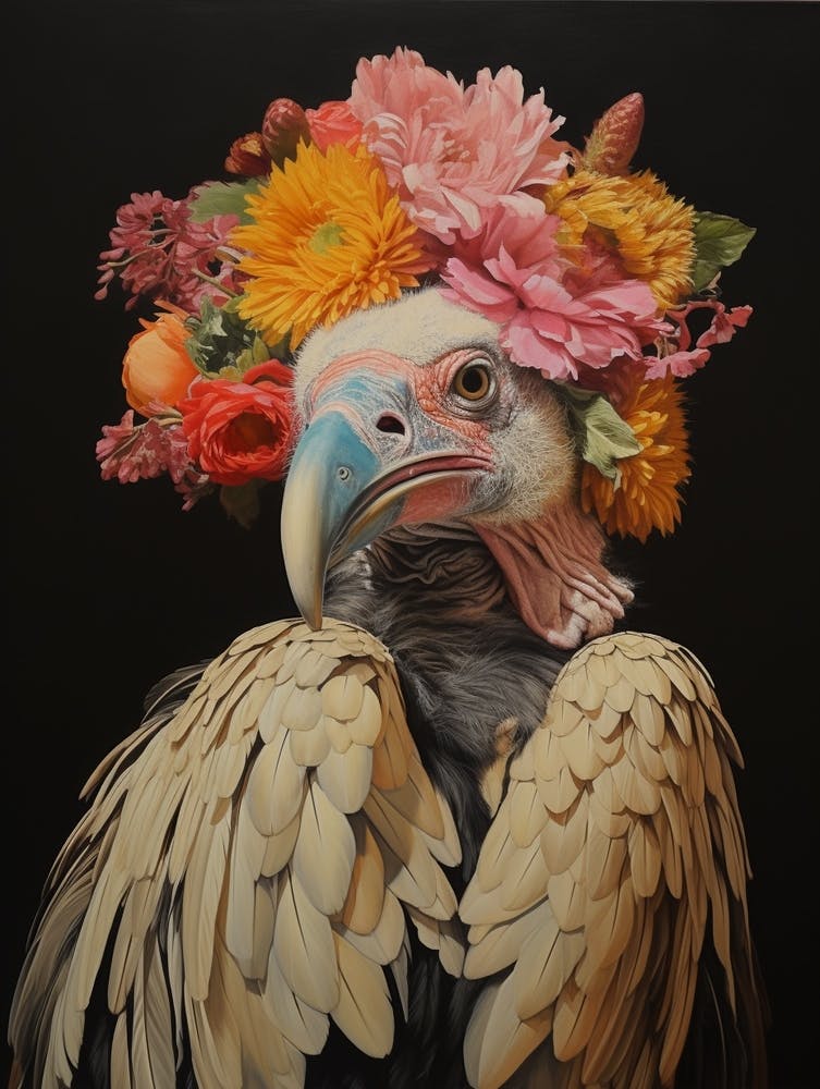 Bird With A Flower Crown Vulture 1