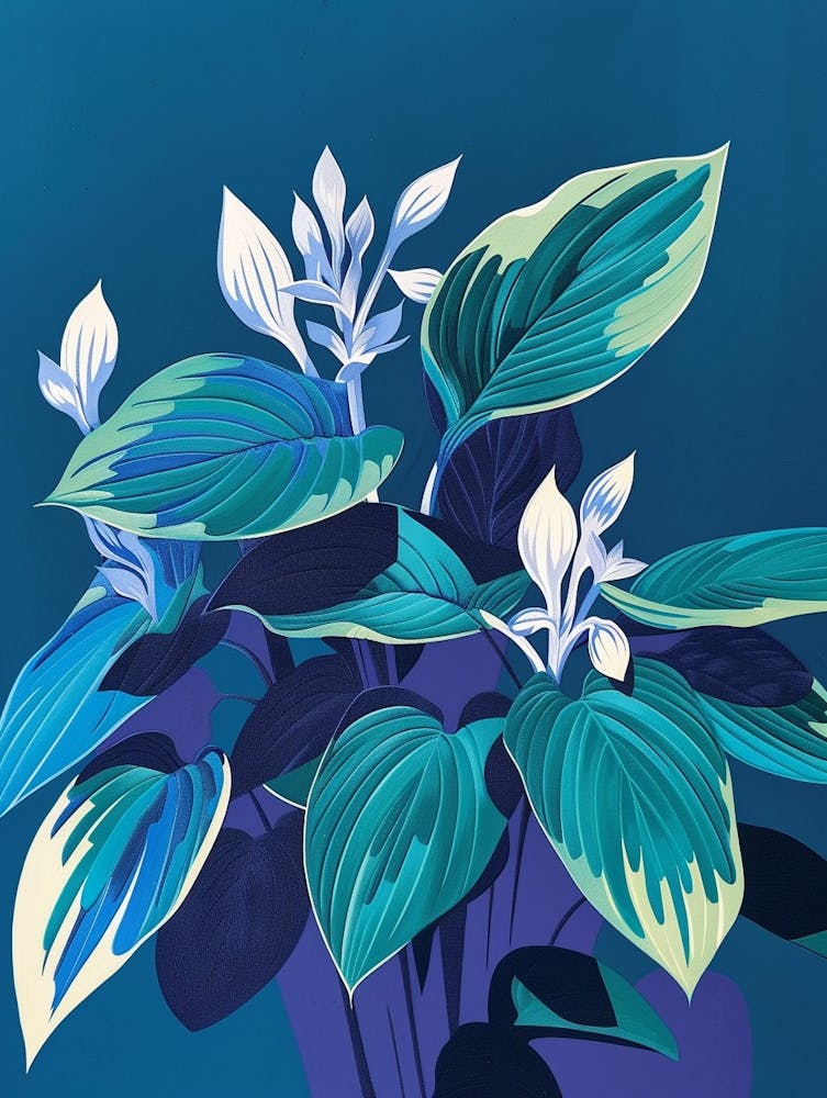 Hosta Plant Minimalist Illustration 1