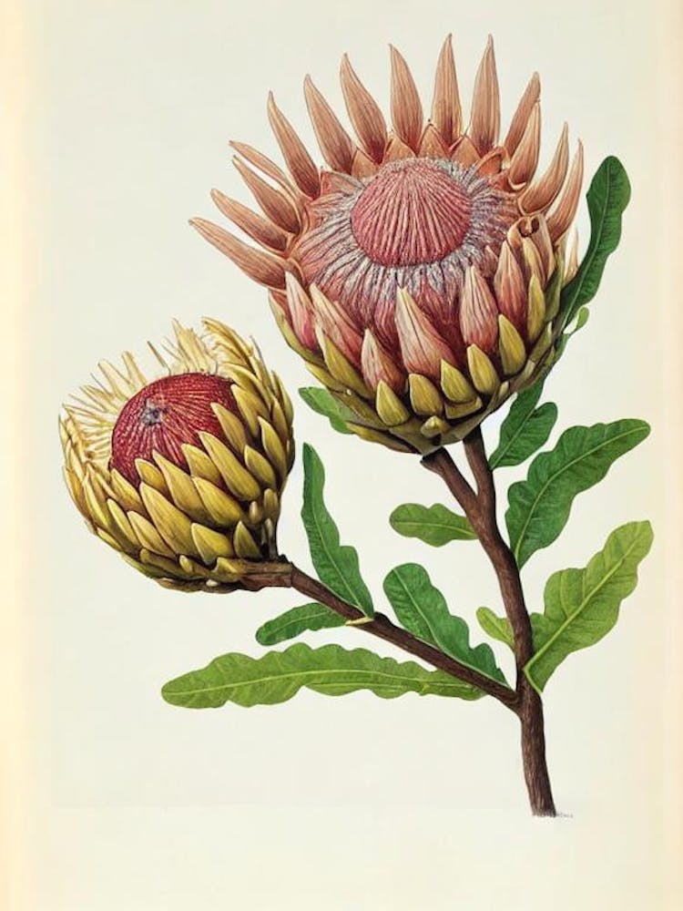 Proteas Vintage Botanical Flower