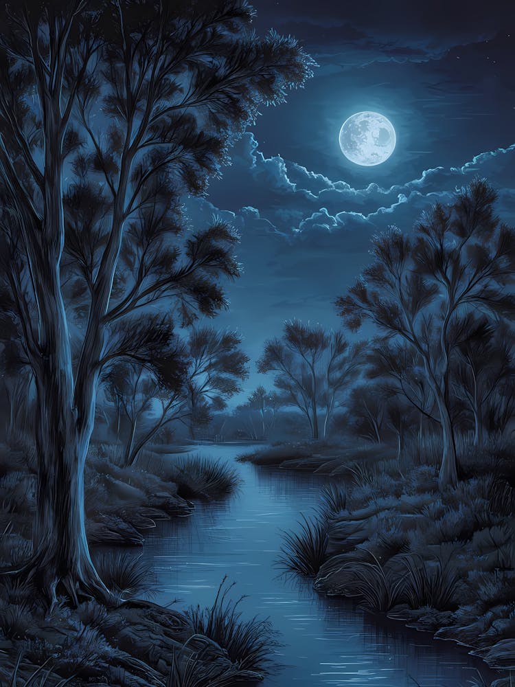 Moonlight Over The River 1