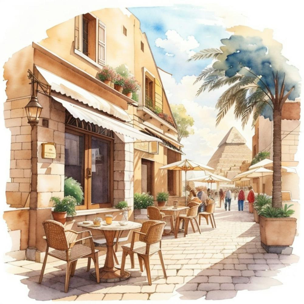 Watercolor Street Scene