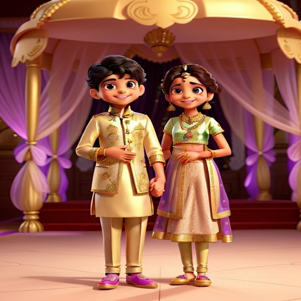 3d Animation Style A Radiant And Jubilant Indian Wedding Scene 0 (1)