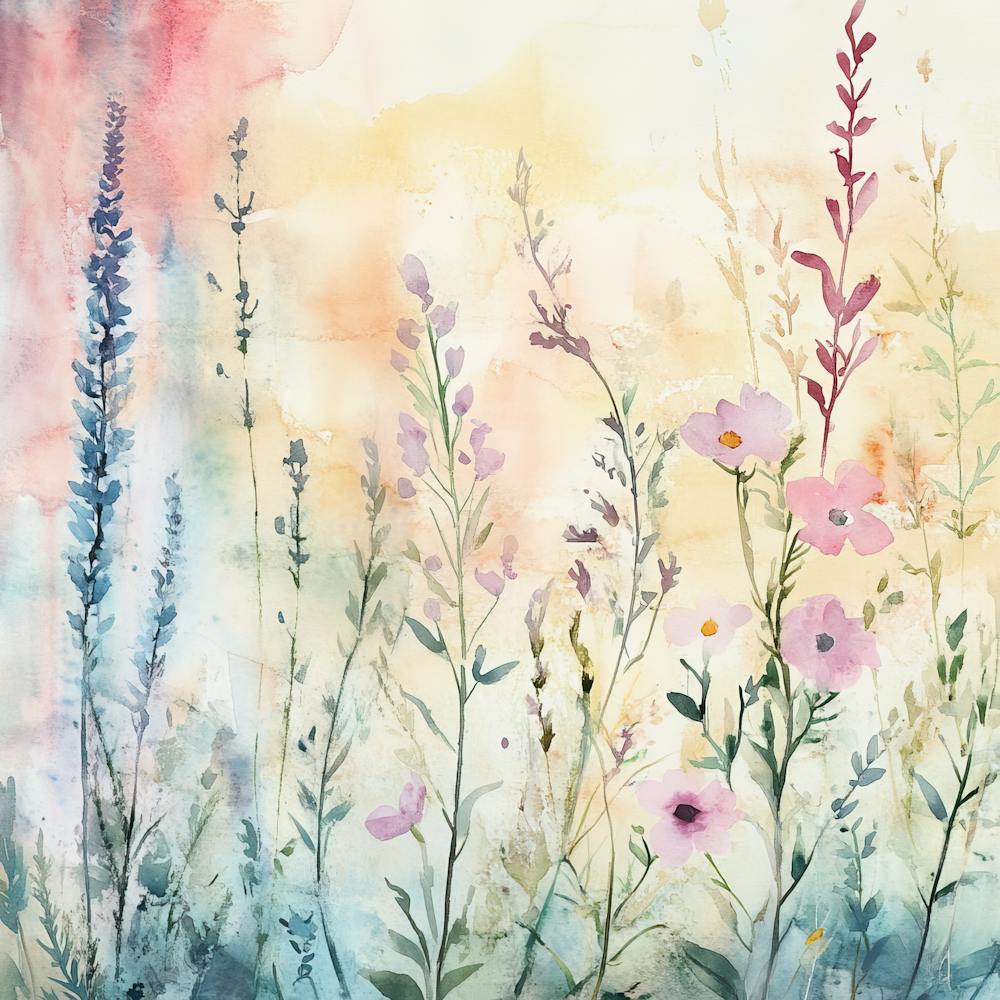 Whimsical Pastel Wildflowers 5