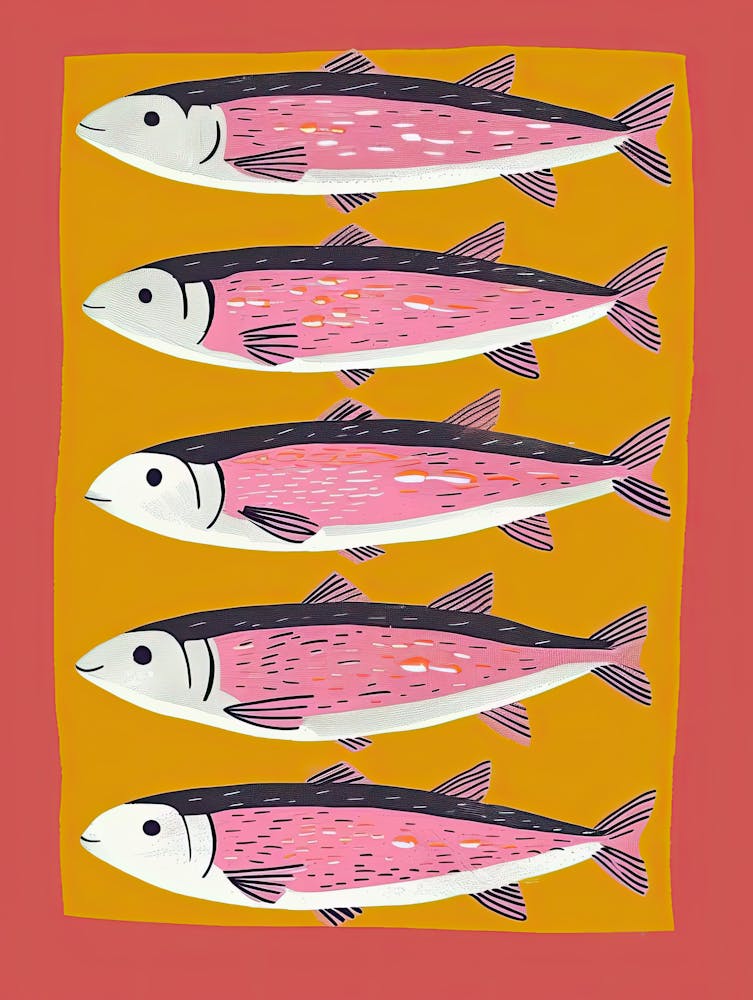 Tuna Silhouettes Fish Poster