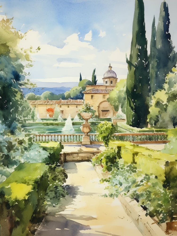 Giardino Di Boboli Italien Aquarellmalerei 2