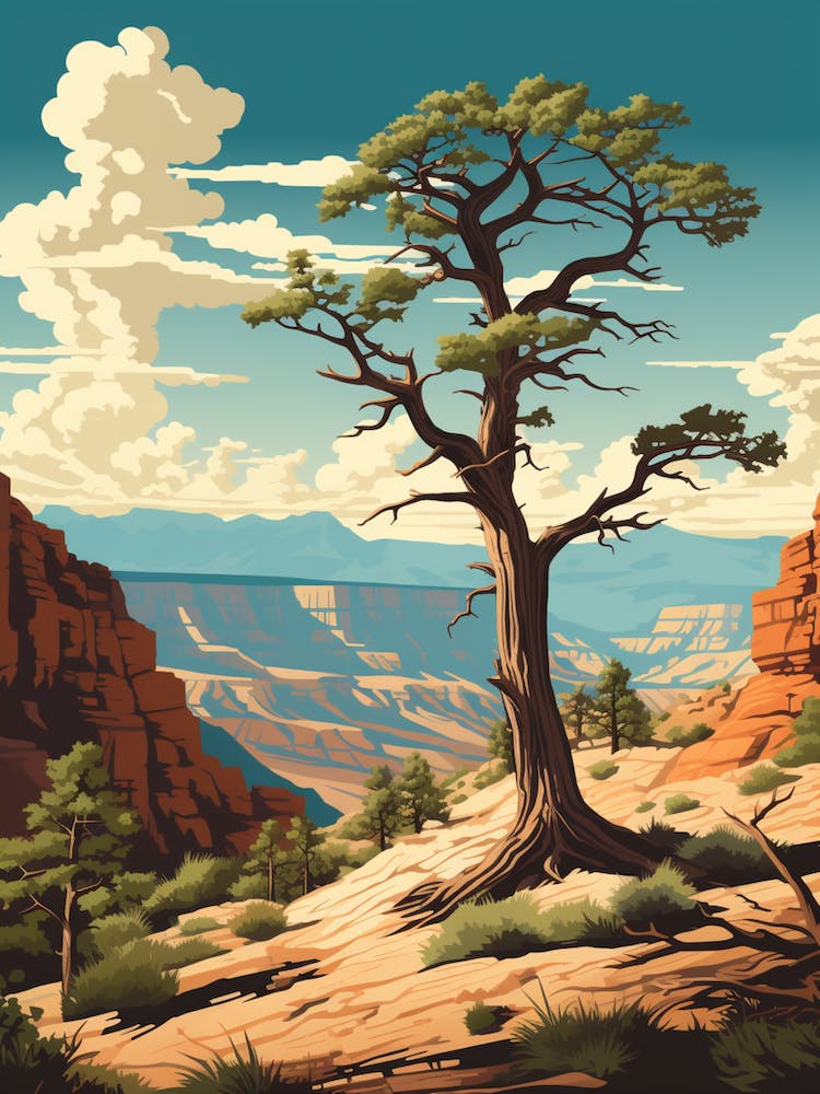  Retro Illustration Of A Joshua Tree In Grand Canyon 4