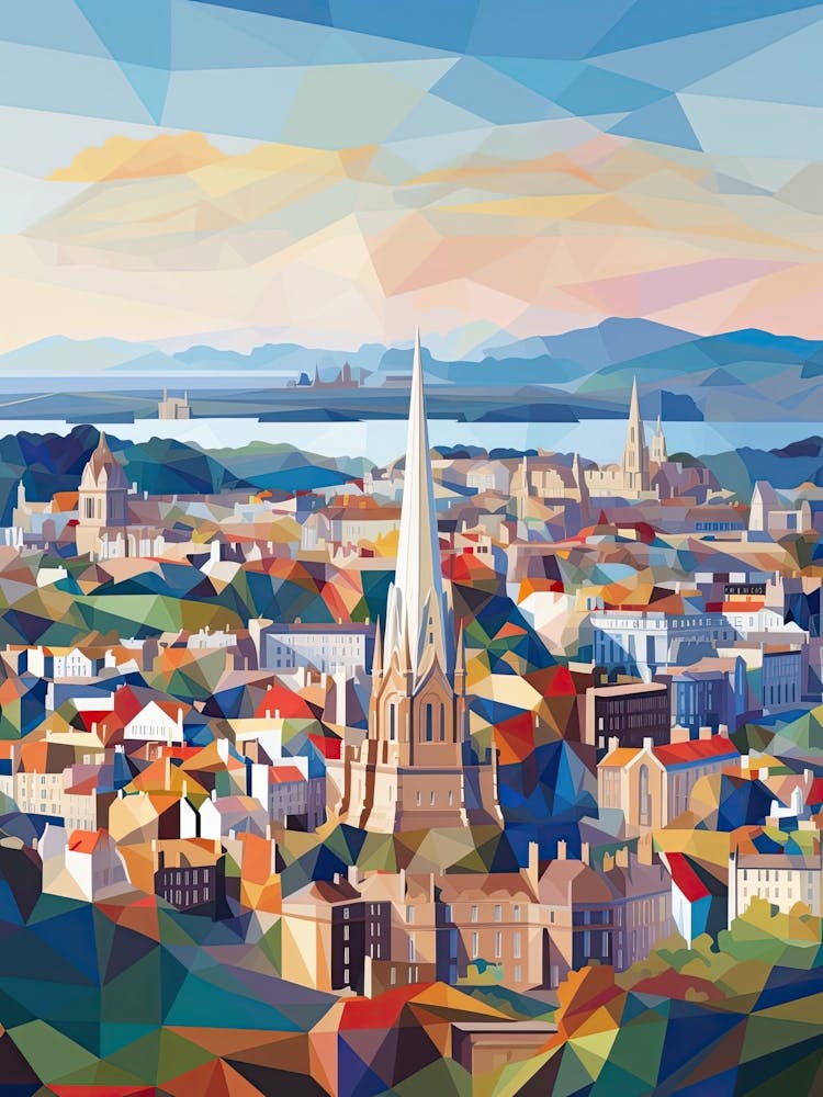 Edinburgh, United Kingdom, Geometric Illustration 2