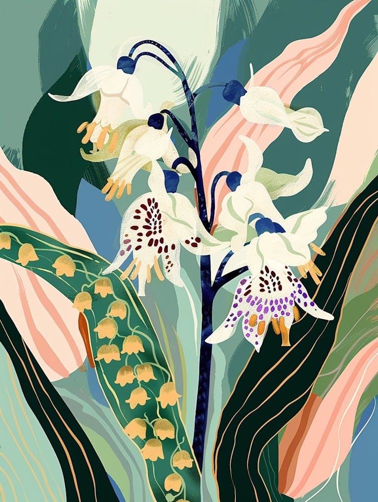 Colourful Flower Illustration Lily Of The Valley 1
