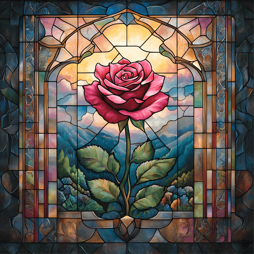 Flowers Stained Glass Sublimation