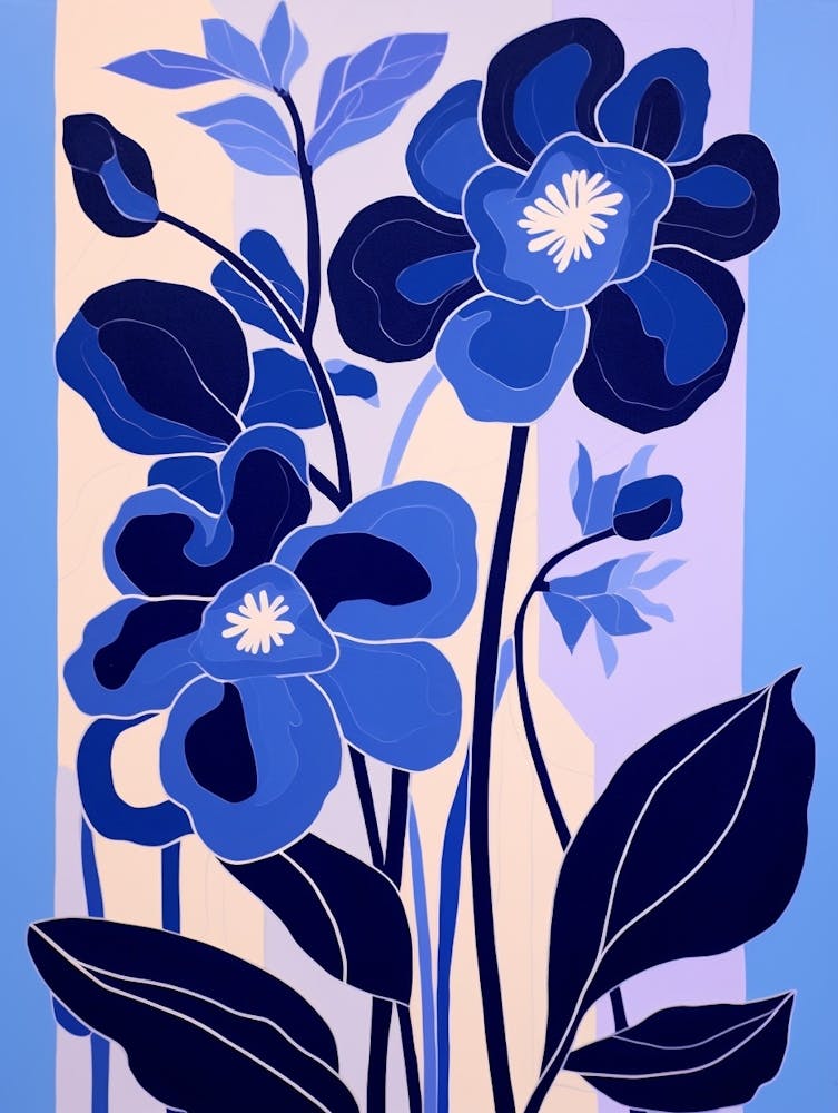 Blue Flower Illustration Iris 4