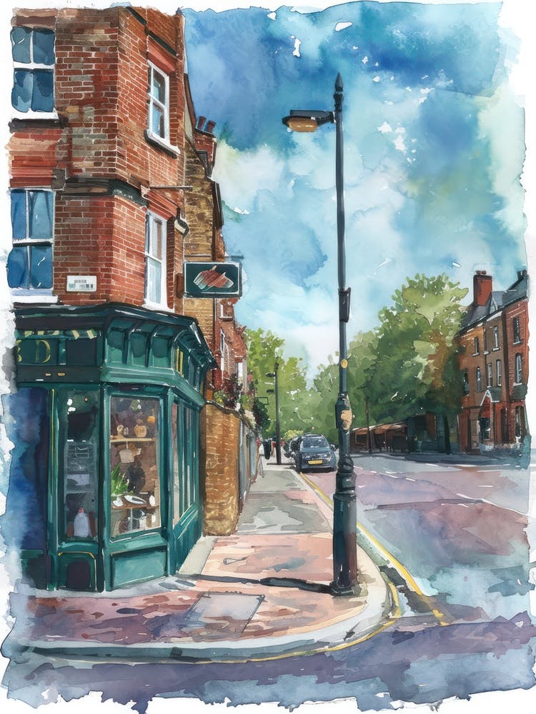 Hillingdon London Borough   Street Watercolour 2