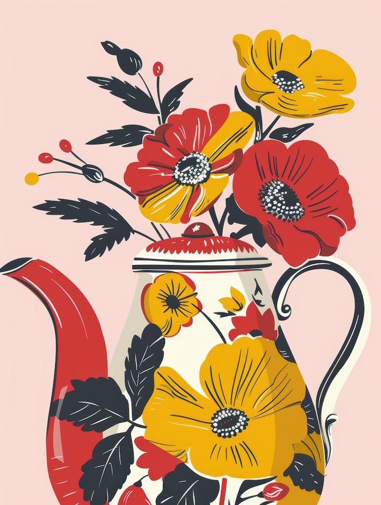Teapot With Flowers 5