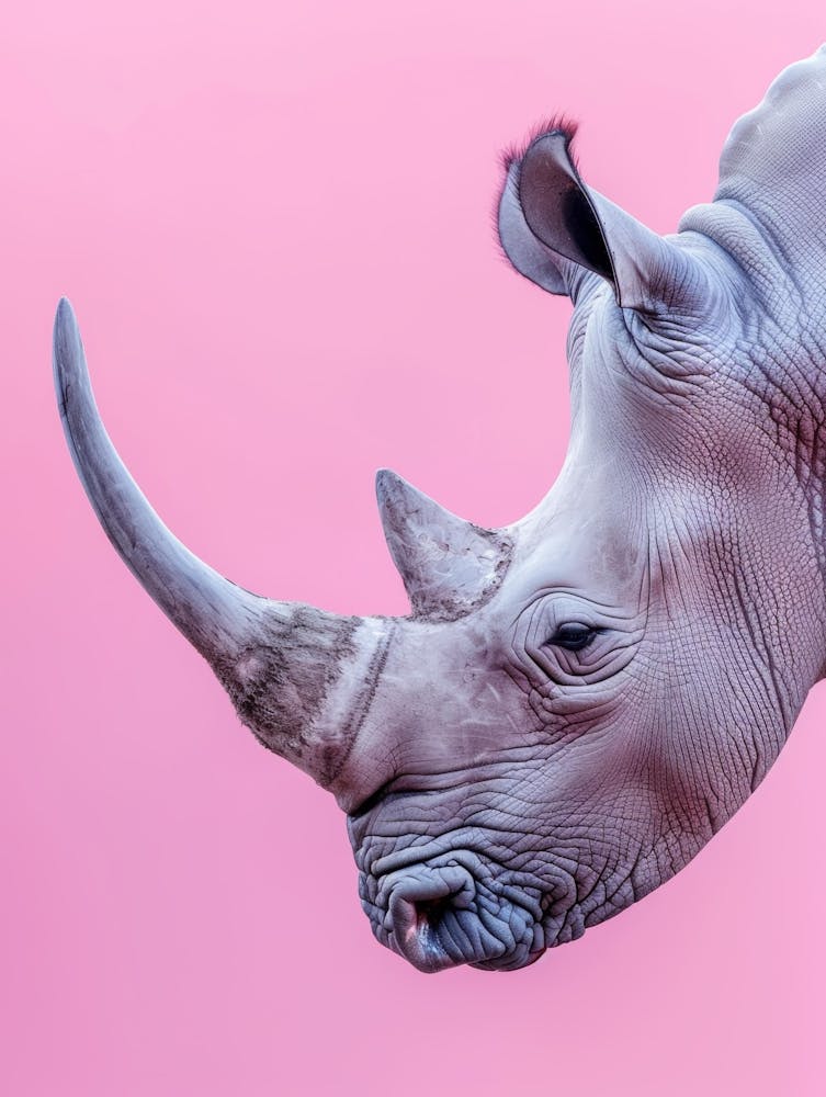 Rhino On Pink Background 4