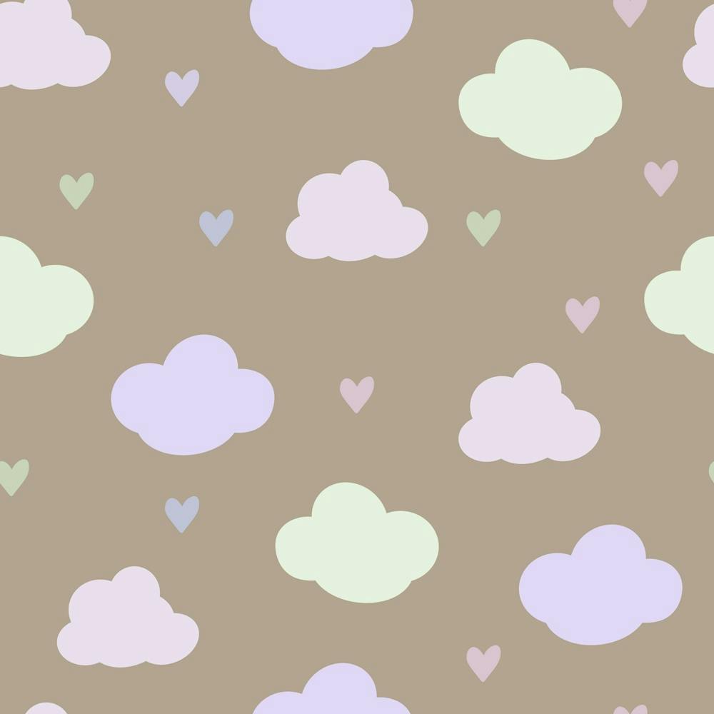 Baby boy blue clouds pattern