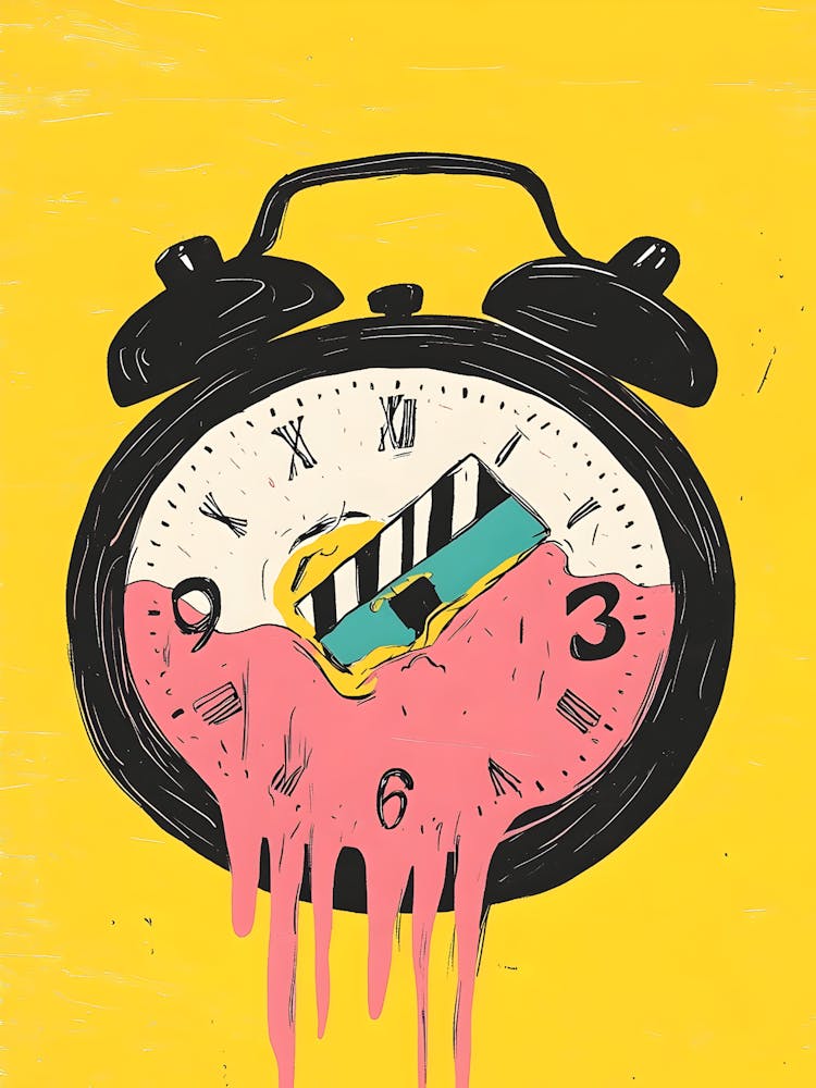 Clock With Dripping Paint