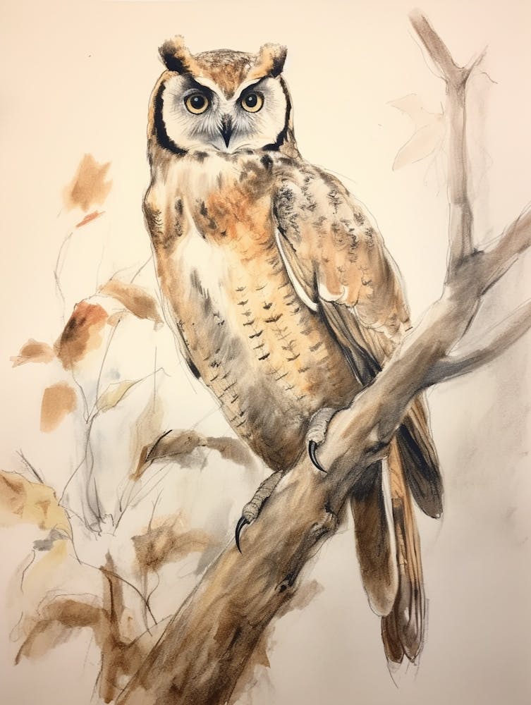 Storybook Animal Watercolour Owl 2