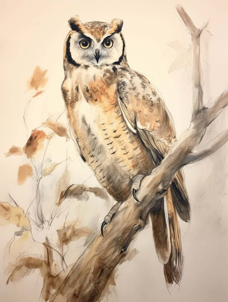 Storybook Animal Watercolour Owl 2