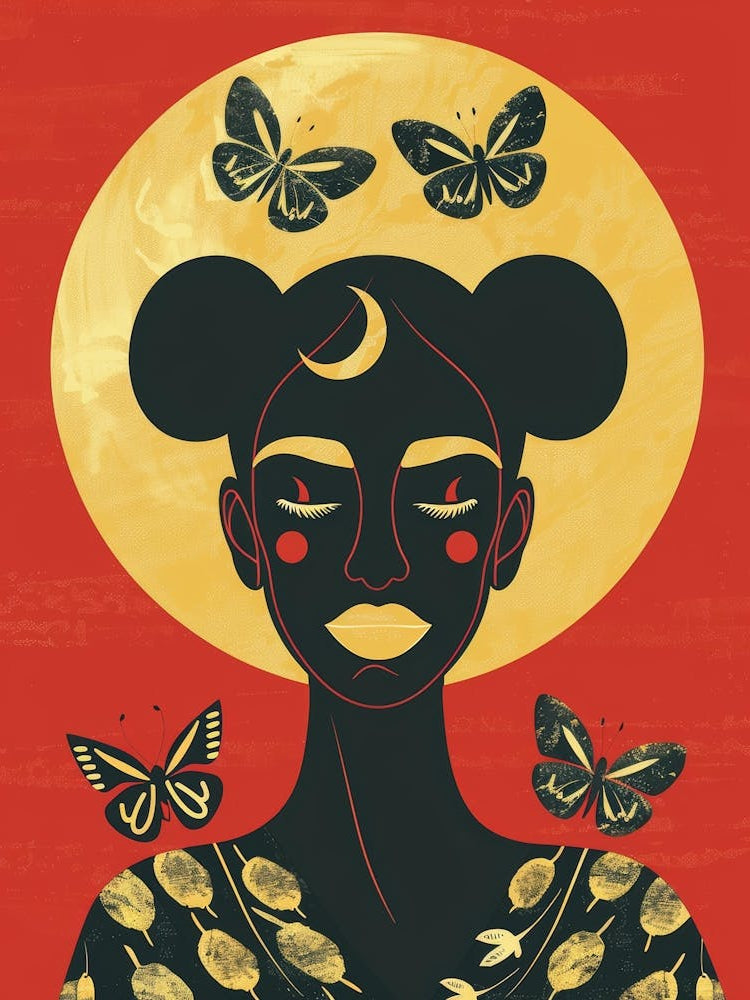 Woman With Butterflies 1