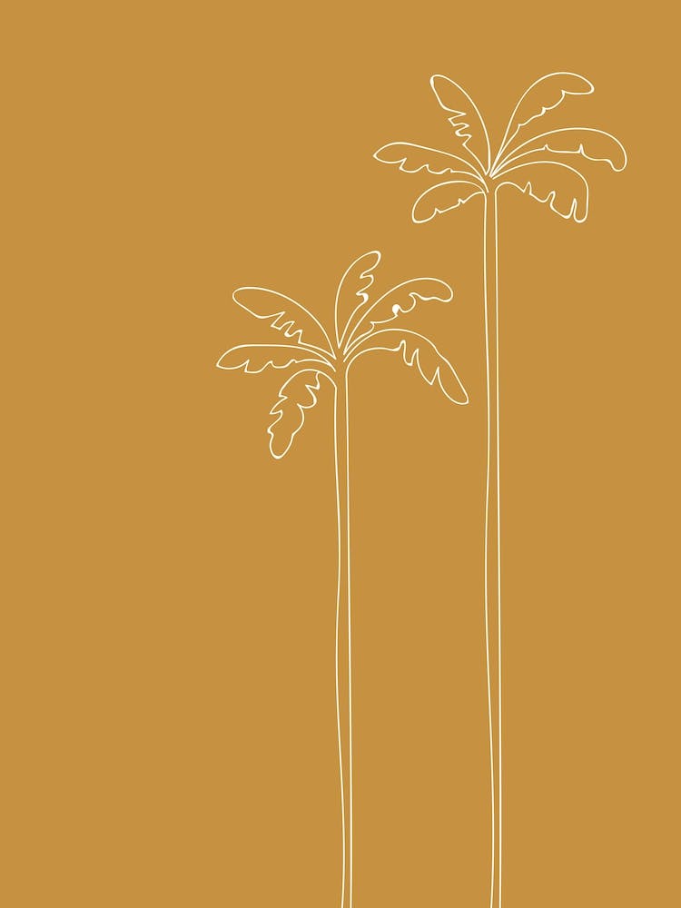 Palm Trees Line Art