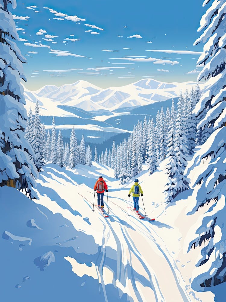 Big Sky Resort   Montana Usa, Ski Resort Illustration 2
