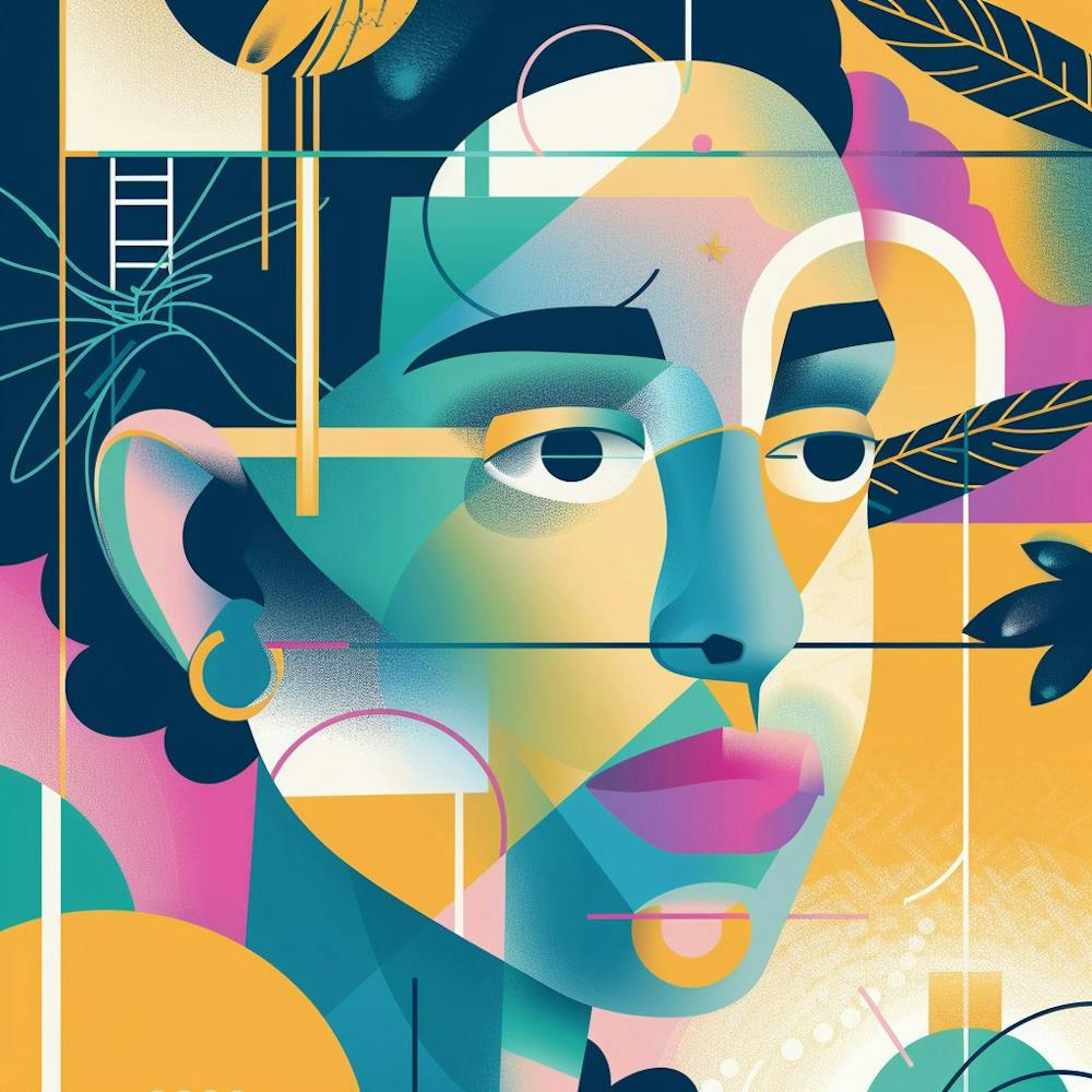 Flora And Fauna Woman Head Geometry