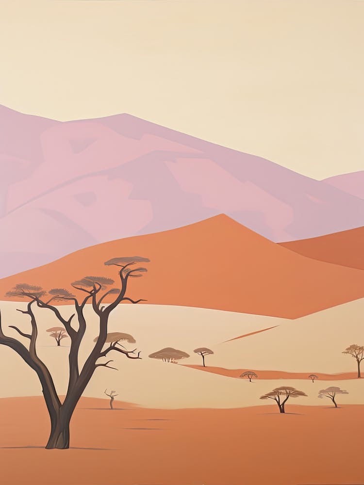 Namib Desert   Africa (Namibia), Contemporary Abstract Illustration 4