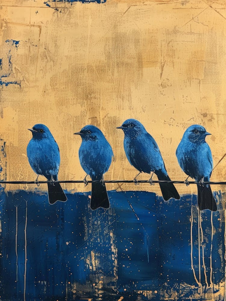 Blue Birds On A Wire 8