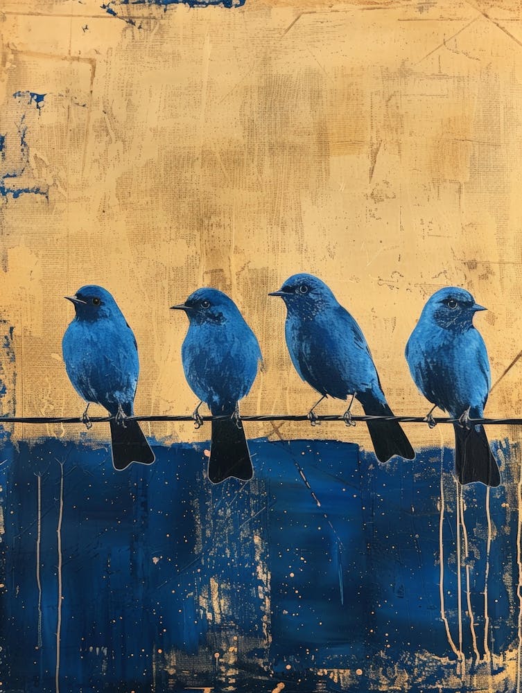 Blue Birds On A Wire 8
