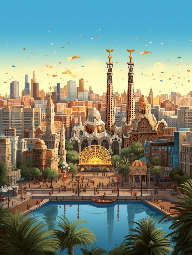 Barcelona Pixel Art 4