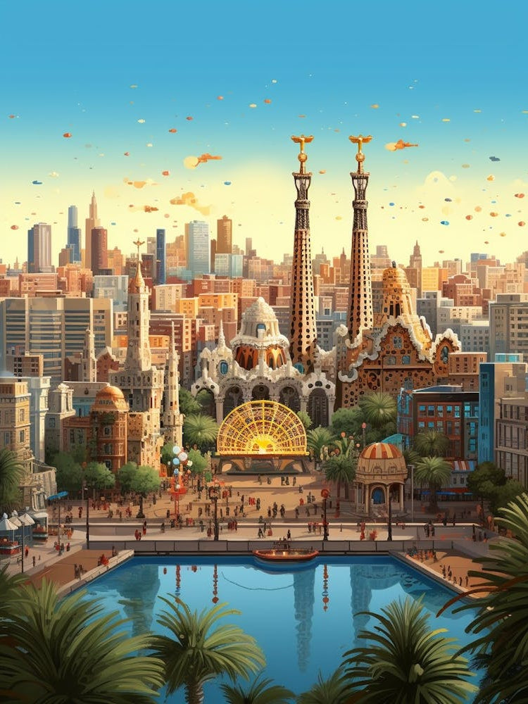 Barcelona Pixel Art 4