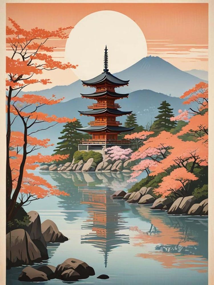 Miyajima Island Japan Vintage Travel Art (7)