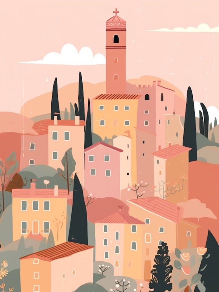 San Gimignano, Italy Illustration