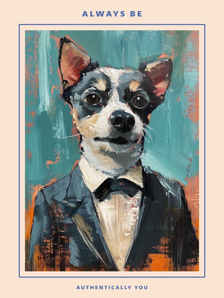 Dog In A Suit Kitsch Portrait 2 Poster