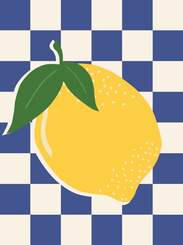 Lemon Checkerboard Blue