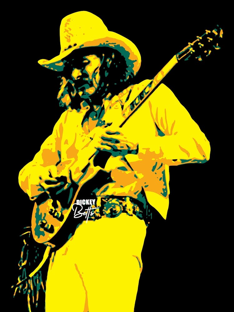 Dickey Betts American Guitarist in Pop ARt Illustration 2