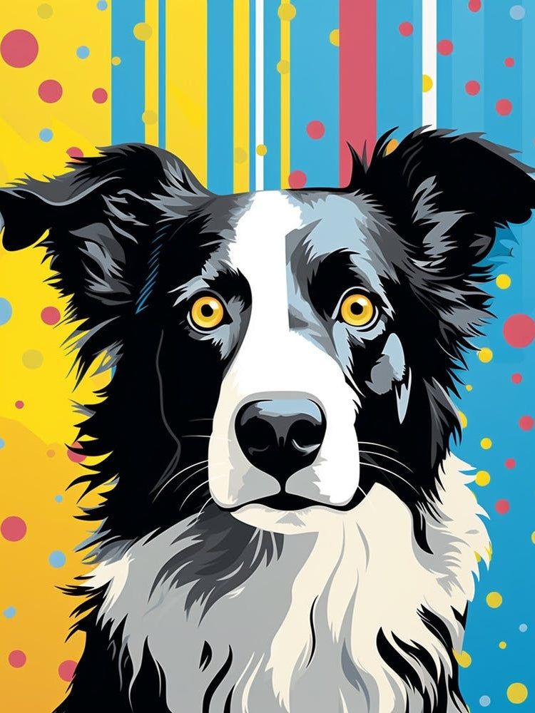 Pop Art Bright Border Collie 2