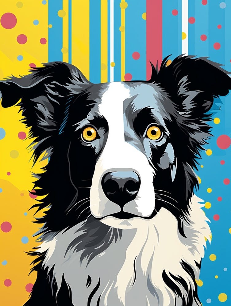Pop Art Bright Border Collie 2