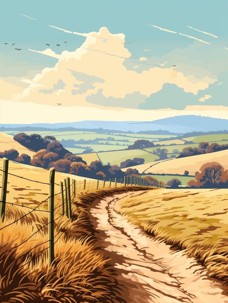 The Shropshire Way England 3 Hiking Trail Landscape