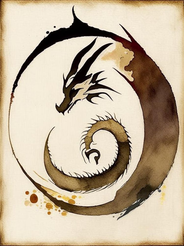 Dragon Symbol Abstract Painting