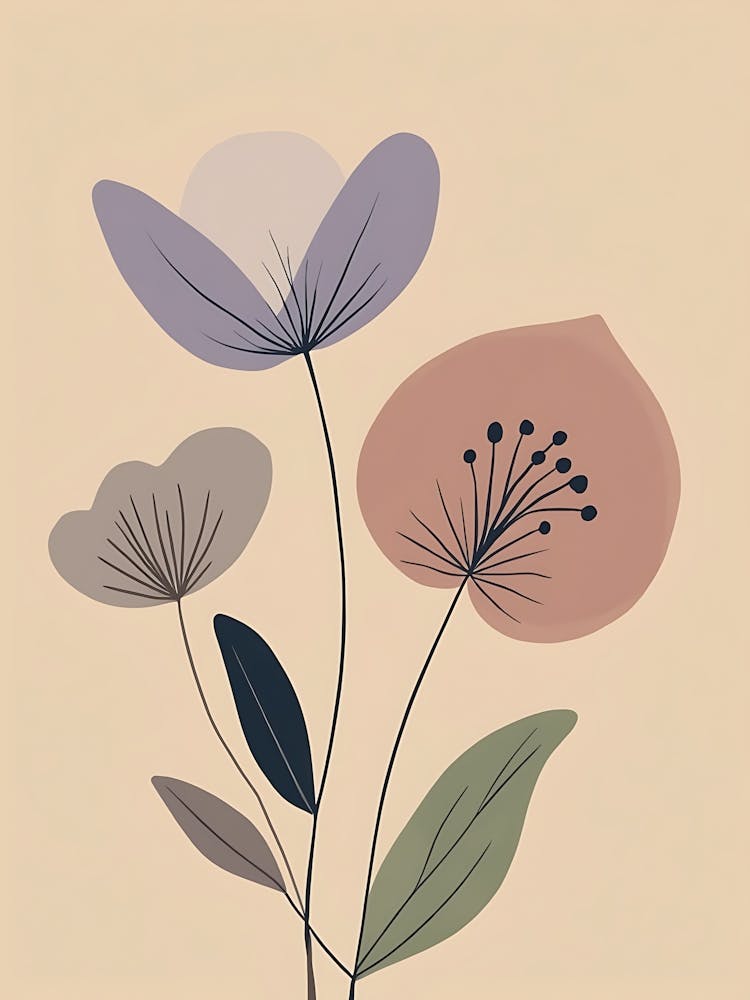 Earthy Tones Flower Art | Warm & Natural Botanical Prints