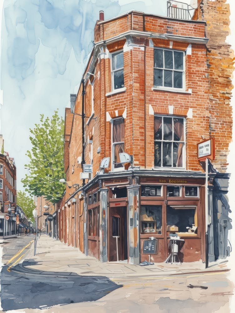 Southwark London Borough   Street Watercolour 4