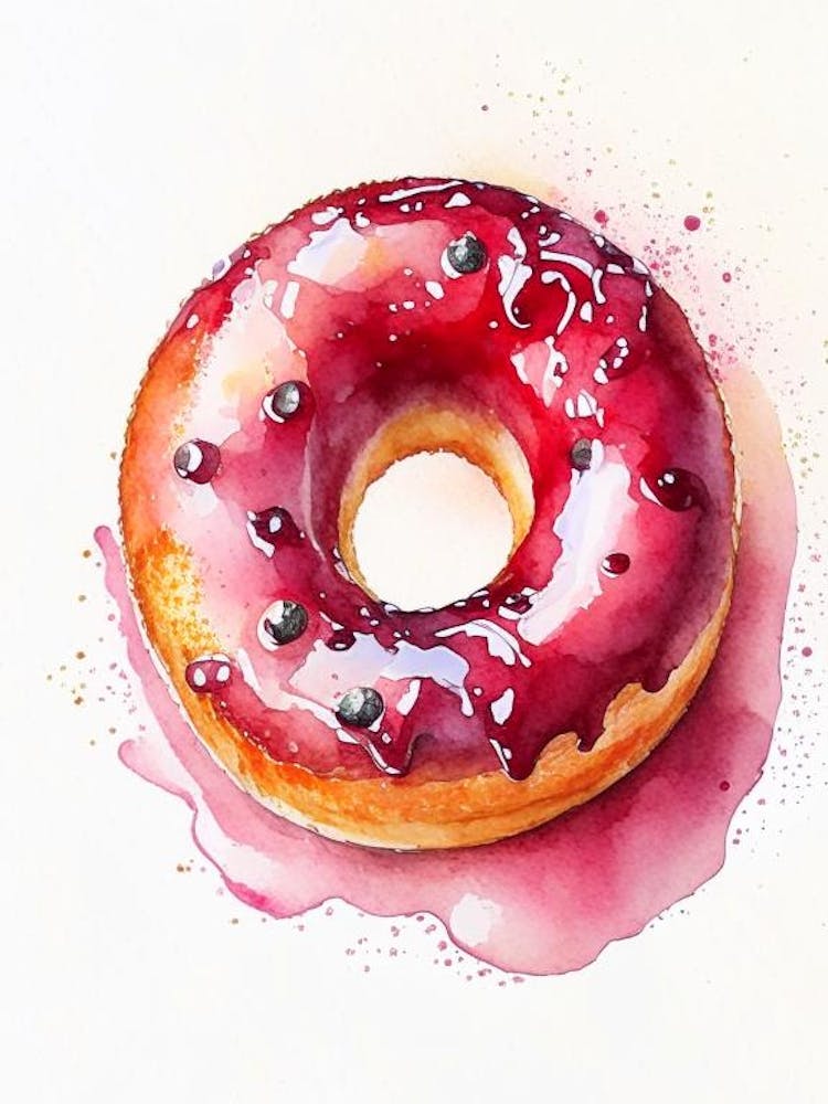 Cherry Filled Donut Cute Neon 2