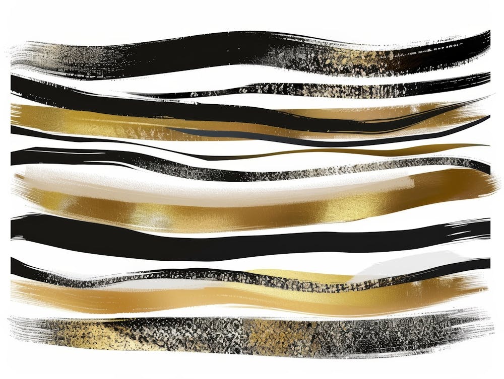 Gold And Black Brush Strokes 33