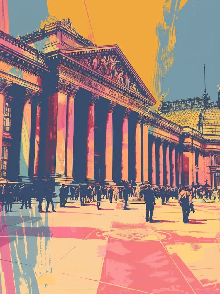 The Met New York Colourful Silkscreen Illustration 1