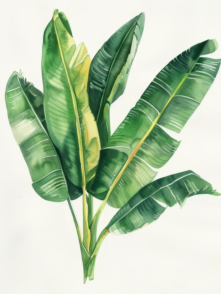 Banana Leaf Watercolor Painting