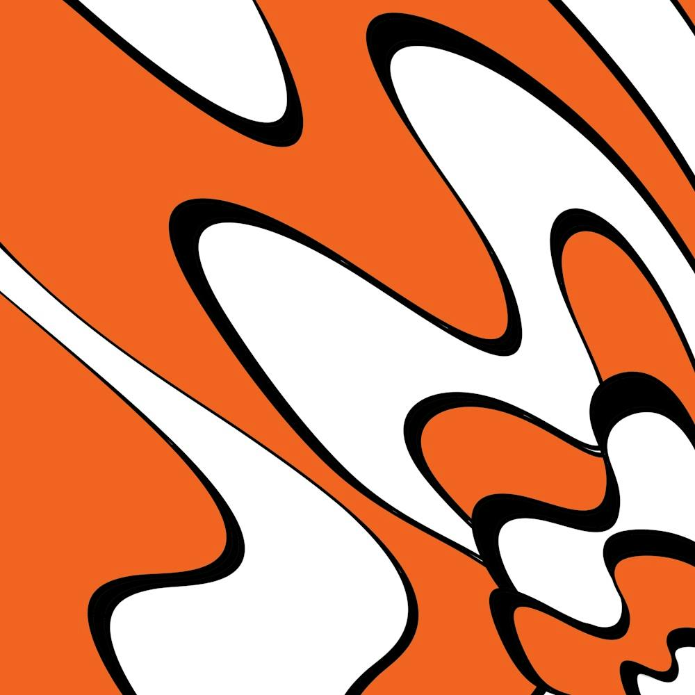 Orange und weiße Wirbel 1